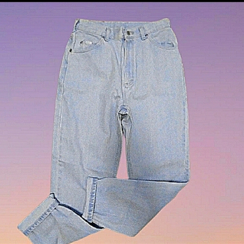 LEE Vintage 80's High Waist Tapered Leg Acid Wash Jeans, Size 28